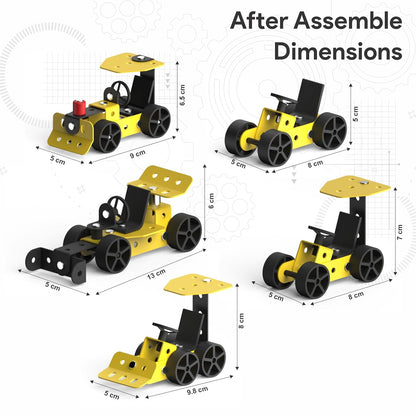 Mechatrix 5-in-1 DIY STEM Vehicle Construction Kit – 23 Pieces Educational Building Set