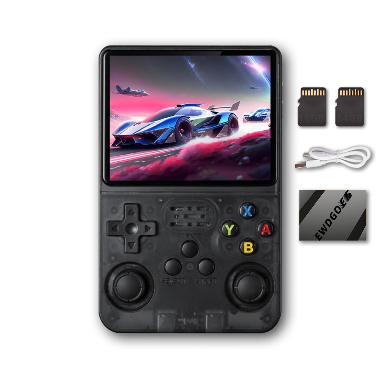 Game Console R36S, 3.5-Inch HD IPS Screen 3200mAh Battery, 128G Built-in 20000+ Games 20+ Emulators, HDMI TV Output for Classic Game Play