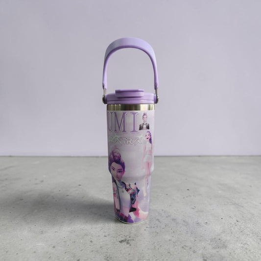 K-Pop Style Purple Character Tumbler - 900 ML