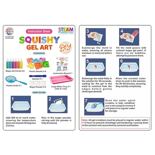 Squishy Gel Art DIY Kit, 3D Colorful Soft and Squishy Sea Creatures.