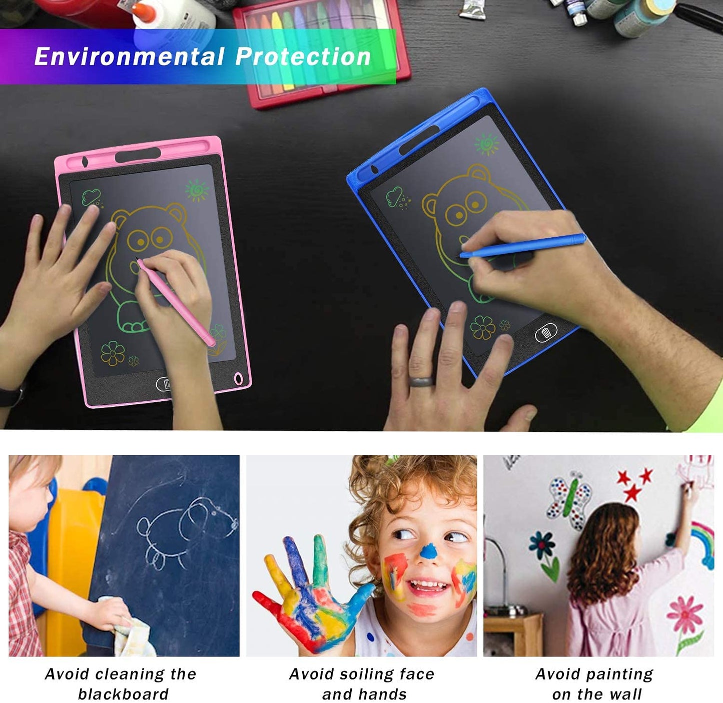 8.5" LCD Writing Tablet – Colorful Doodle Board for Kids (Ages 3–6, Assorted Colors)
