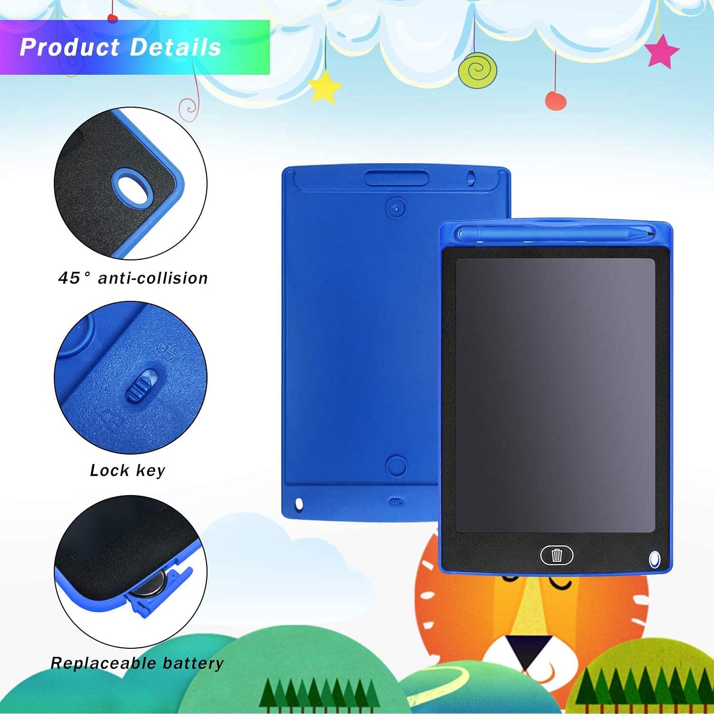 8.5" LCD Writing Tablet – Colorful Doodle Board for Kids (Ages 3–6, Assorted Colors)