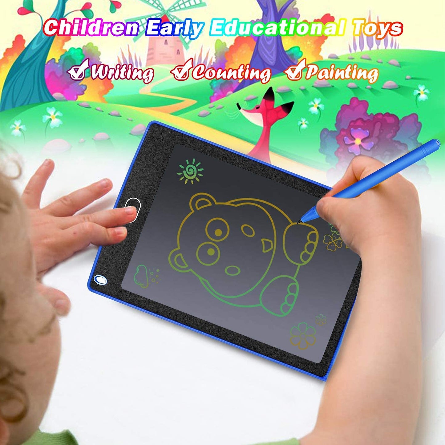 8.5" LCD Writing Tablet – Colorful Doodle Board for Kids (Ages 3–6, Assorted Colors)