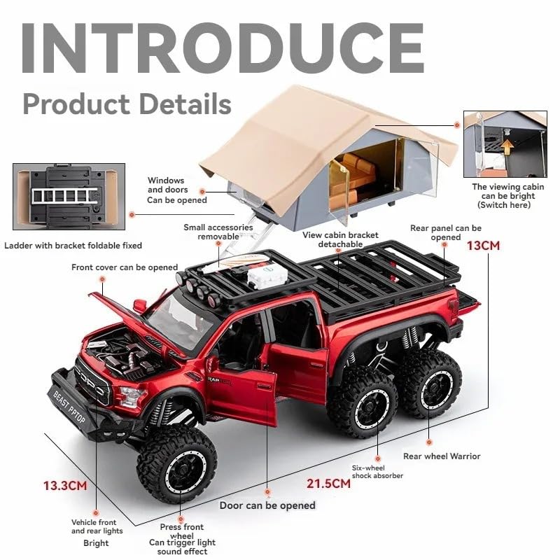 1:24 Die cast - Ford Raptor Motorhome (White)