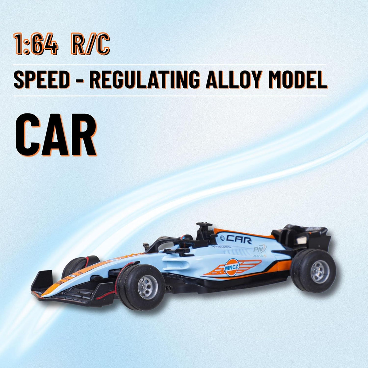 1:64 Scale Formula-Style Mini RC Racing Car - Blue