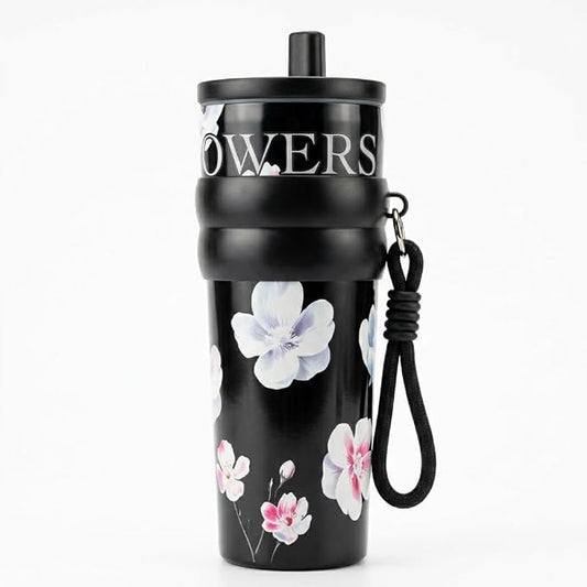 710ml Insulated Stainless Steel Water Bottle with Straw & Carry Strap
