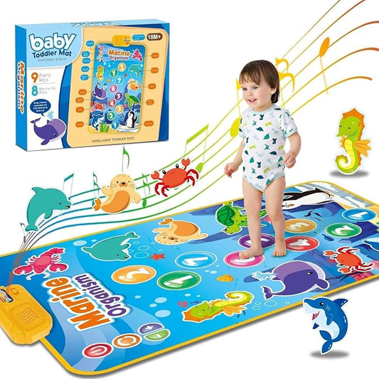 Interactive Marine Animal Musical Play Mat for Toddlers | Touch & Learn Piano Activity Mat | Educational Sound Mat for Kids