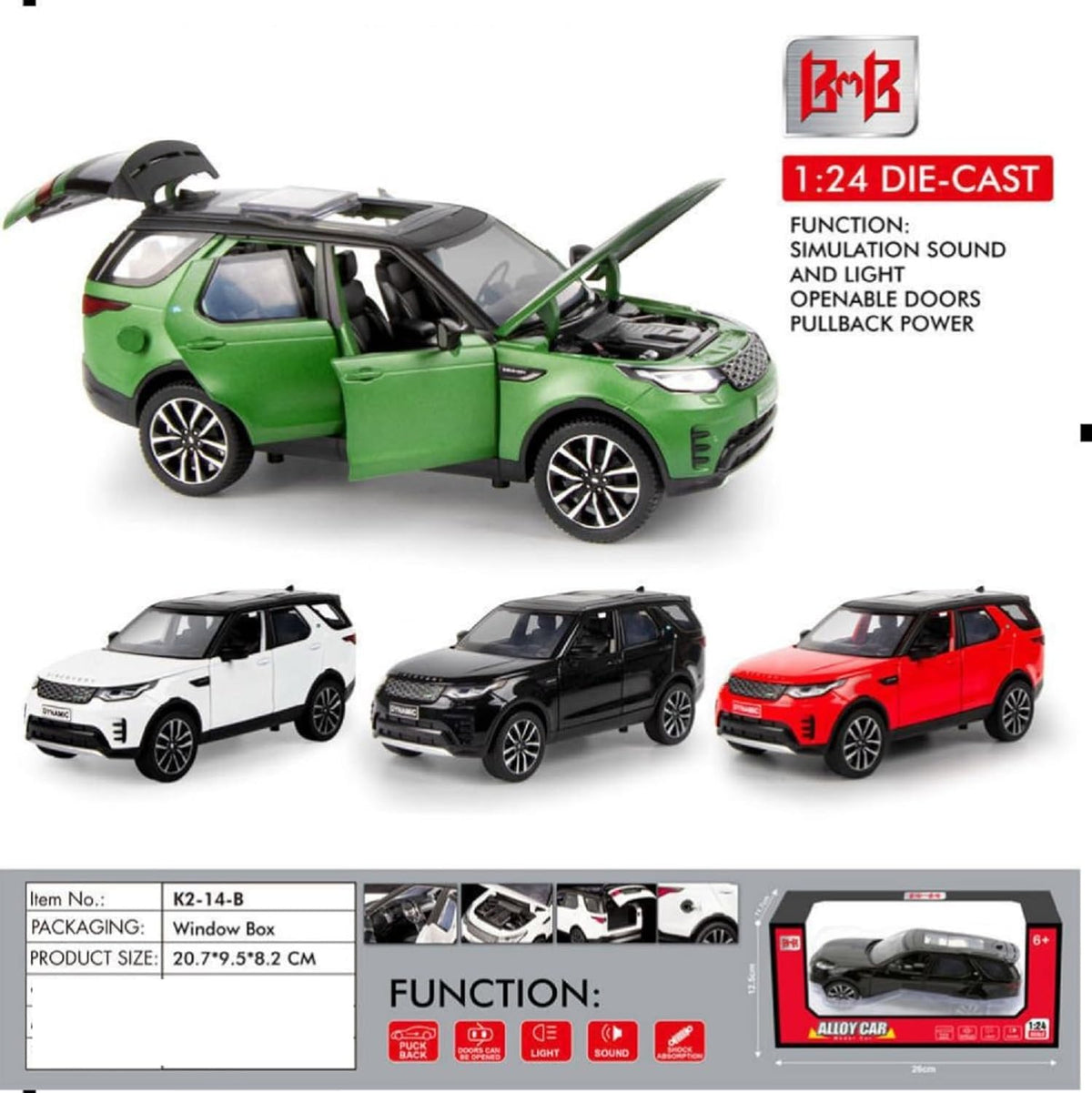 1:24 scale Die cast Range Rover Discovery - Green