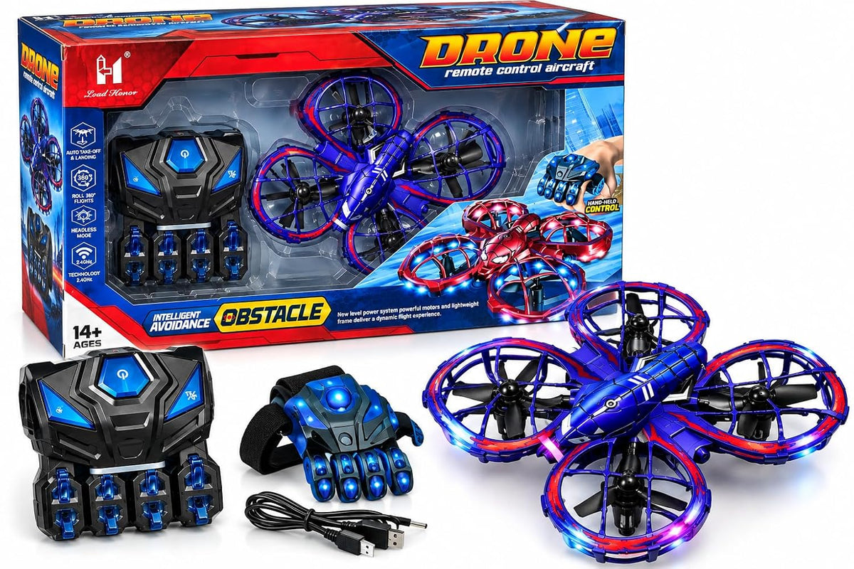 RC Flying Drone with Obstacle Avoidance with 360° Flips & Hand Gesture Control