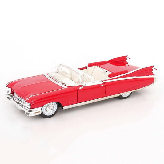 1:24 scale Cadillac Eldorado Classic Vintage Convertible Die-Cast Car – Retro Edition - Red