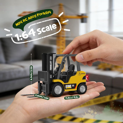 Title Qnik® 1:64 RC Forklift Truck – 2.4GHz Remote & App Control Engineering Vehicle with Working Fork