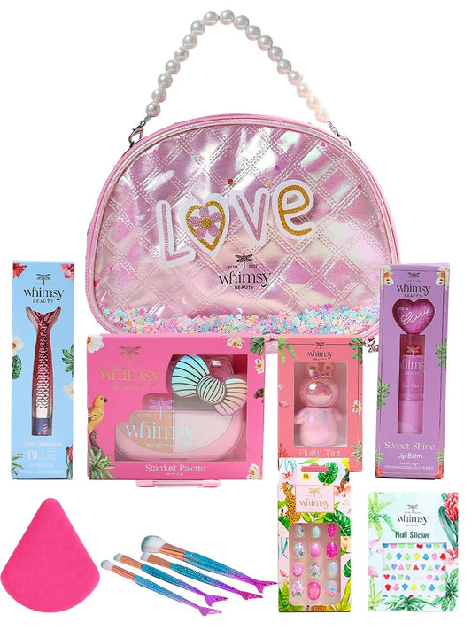 Whimsy Beauty Girls’ Beauty & Makeup Gift Set with Carry Bag
