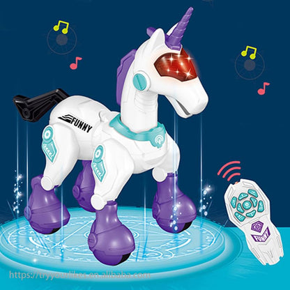 Remote Control Walking War Horse Toy for Kids - White