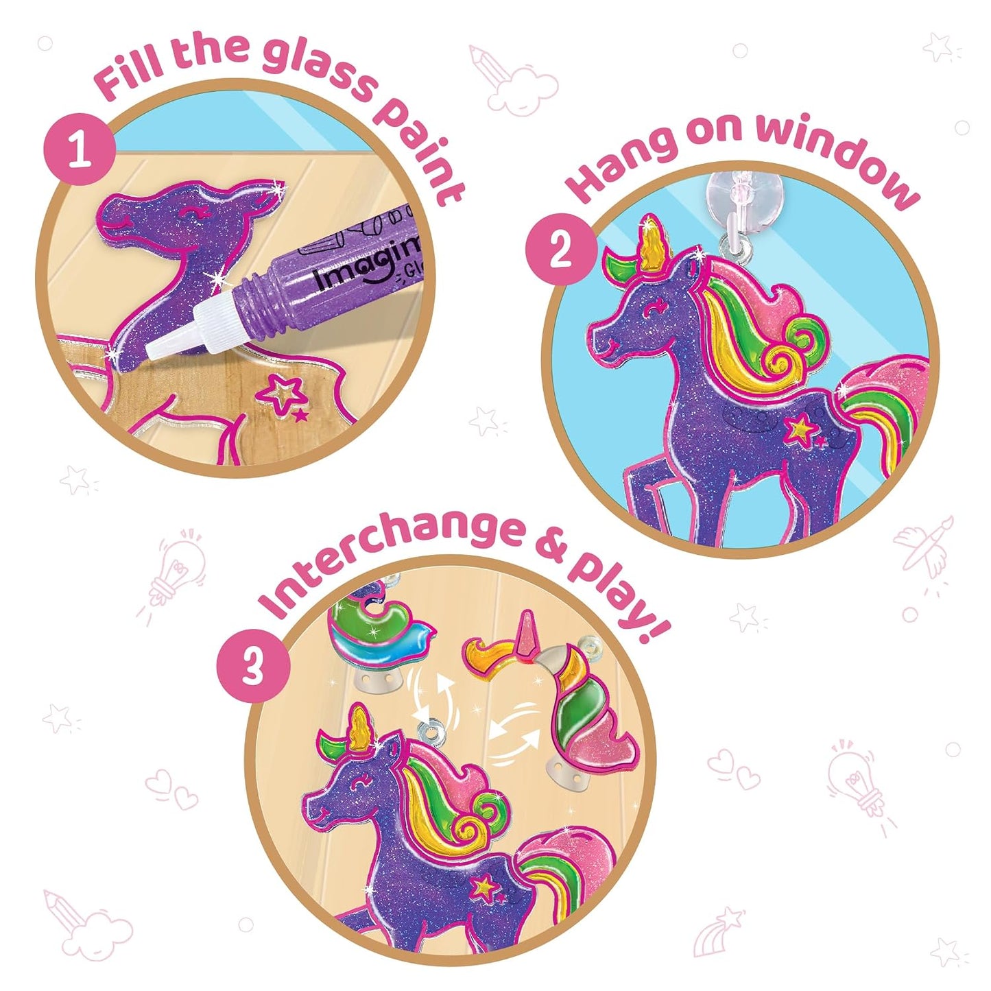 Window Art Unicorn | Glass Painting Kit for Girls | DIY