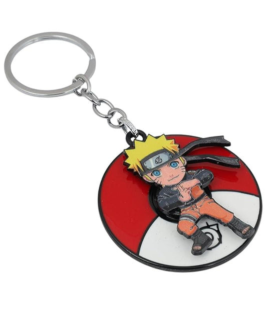 Anime Rotating Metal Keychain – 360° Spin Alloy Key Ring