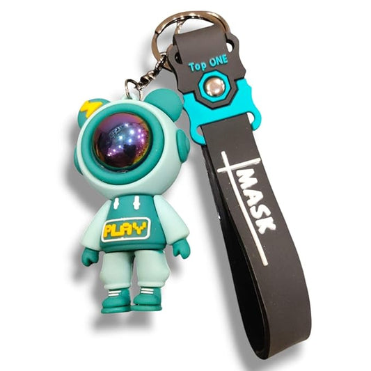 Assorted Robot Keychain with Galaxy Ball & Black Strap – Stylish Collectible
