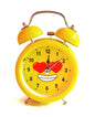 Analog Alarm Clock with Night Glow Light (Yellow)