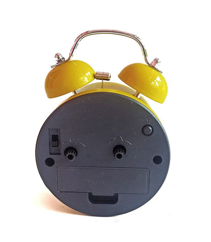 Analog Alarm Clock with Night Glow Light (Yellow)