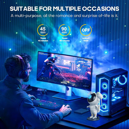Astronaut Light Projector with Nebula, Astronaut Galaxy Star Projector Starry Night Light, Timer & Remote Control, Bedroom Ceiling Projector, Best Gifts for Children & Adults