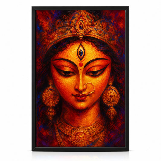 Devi Wall Poster with Frame – 12 × 18 Inch Vibrant DeviArtwork | Ready to Hang