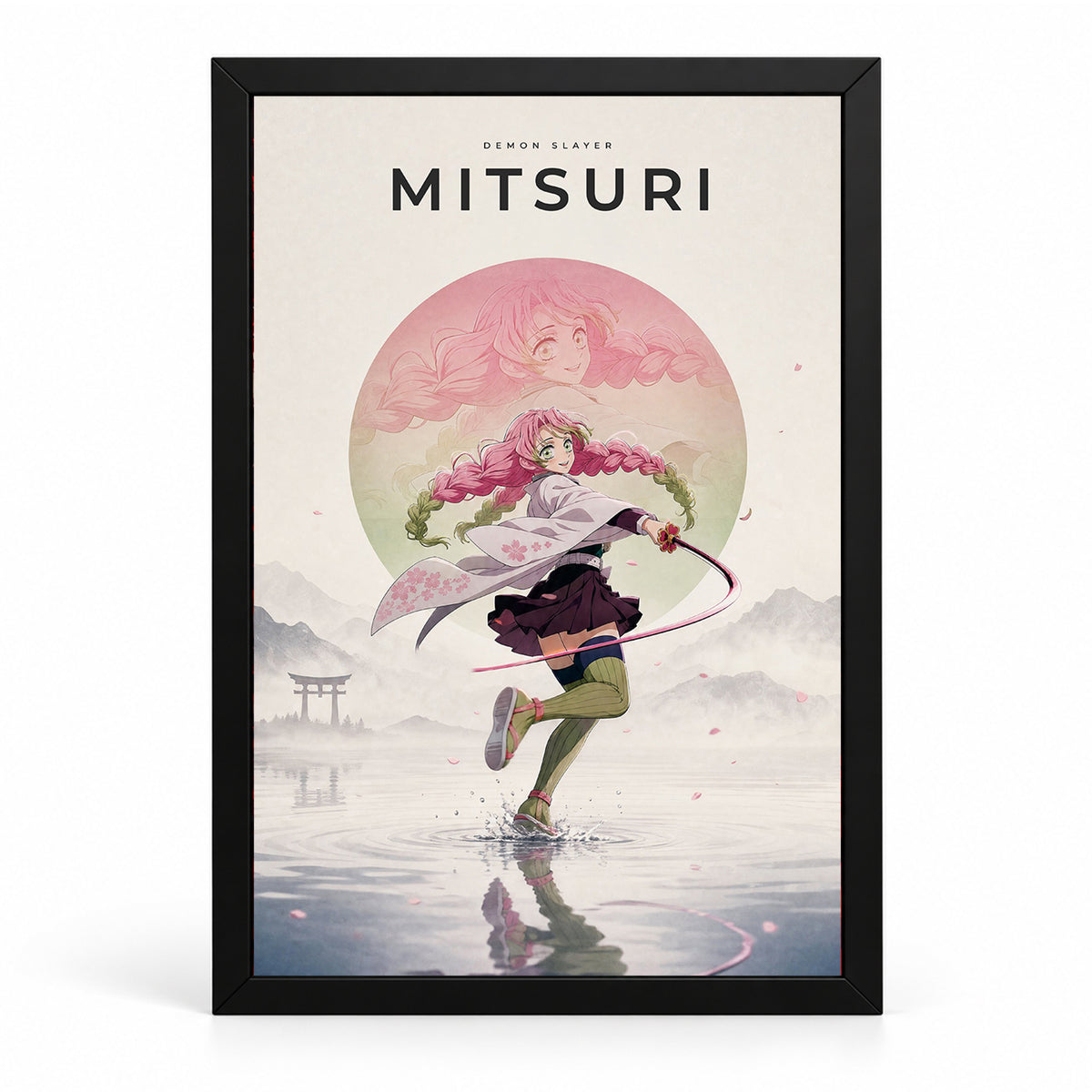 Mitsuri Demon Slayer Wall Poster with Frame – 12 × 18 Inch Vibrant Artwork | Ready to Hang