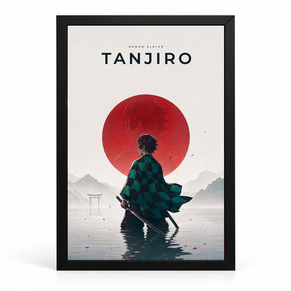 Tanjiro Demon Slayer Wall Poster with Frame – 12 × 18 Inch Vibrant Artwork | Ready to Hang