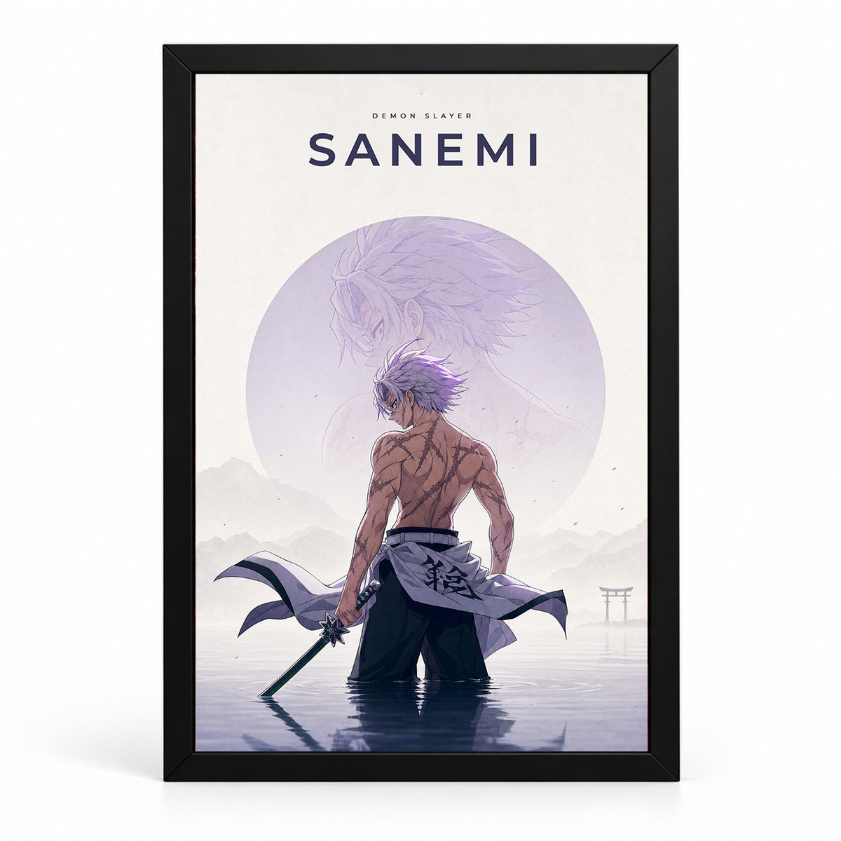 Sameni Demon Slayer Wall Poster with Frame – 12 × 18 Inch Vibrant Artwork | Ready to Hang