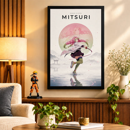 Mitsuri Demon Slayer Wall Poster with Frame – 12 × 18 Inch Vibrant Artwork | Ready to Hang