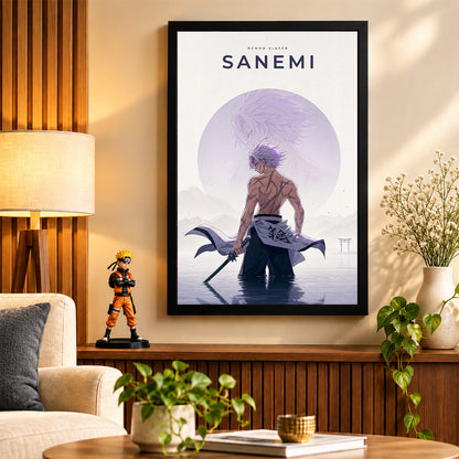 Sameni Demon Slayer Wall Poster with Frame – 12 × 18 Inch Vibrant Artwork | Ready to Hang