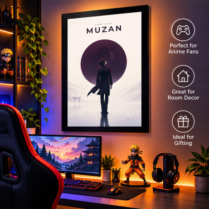 Muzan Demon Slayer Wall Poster with Frame – 12 × 18 Inch Vibrant Artwork | Ready to Hang