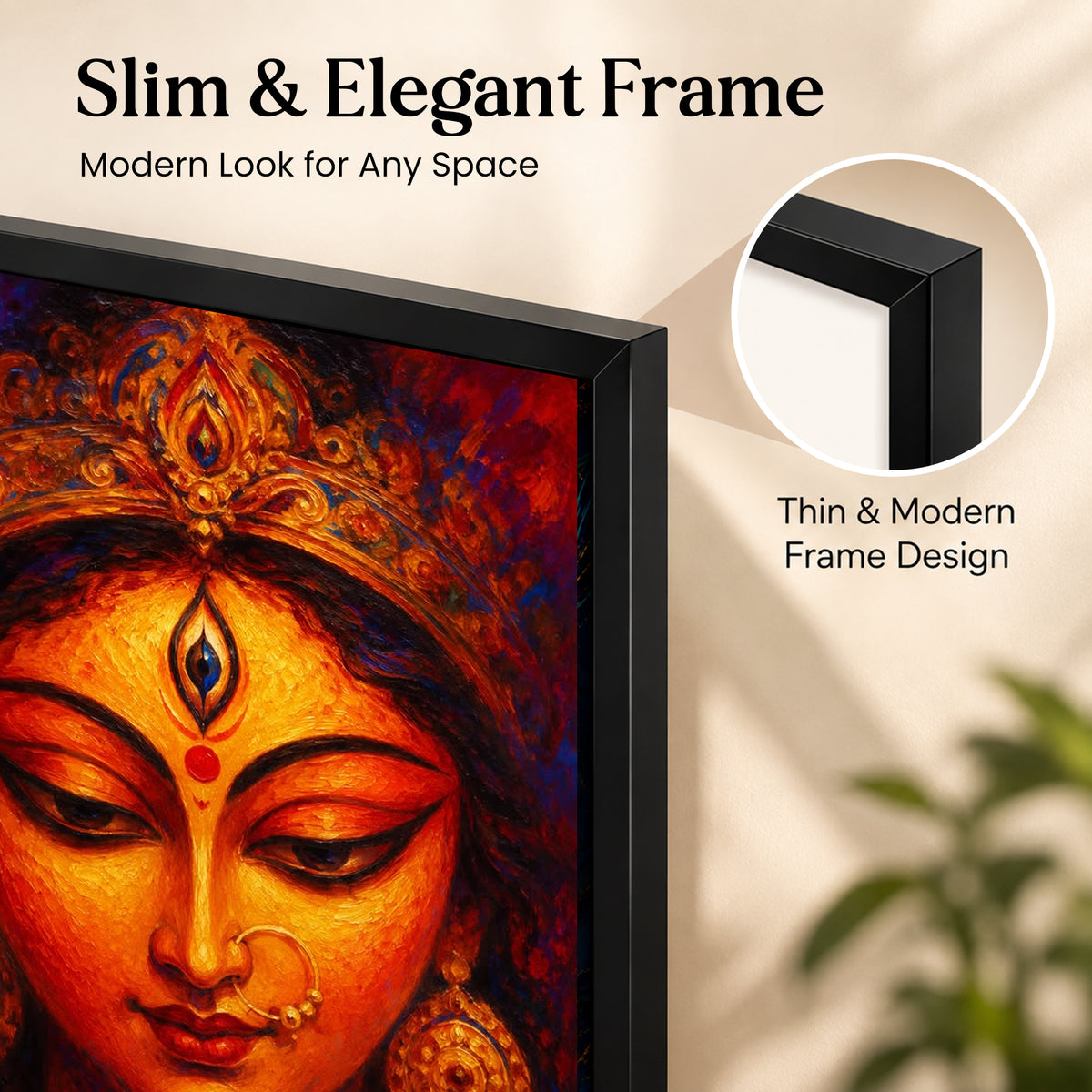 Devi Wall Poster with Frame – 12 × 18 Inch Vibrant DeviArtwork | Ready to Hang