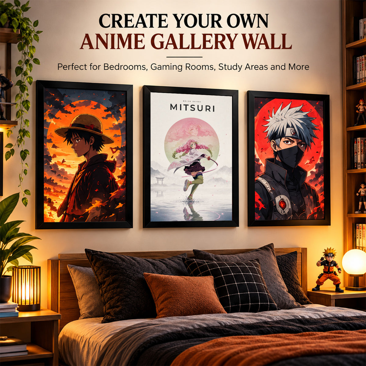 Mitsuri Demon Slayer Wall Poster with Frame – 12 × 18 Inch Vibrant Artwork | Ready to Hang