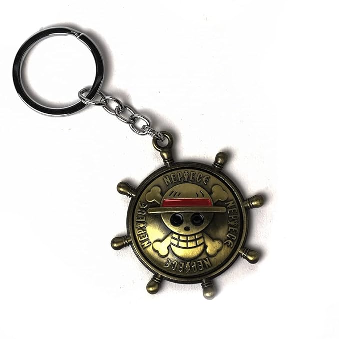 Silver Rotating Anime Metal Keychain – Perfect for Cars & Bikes