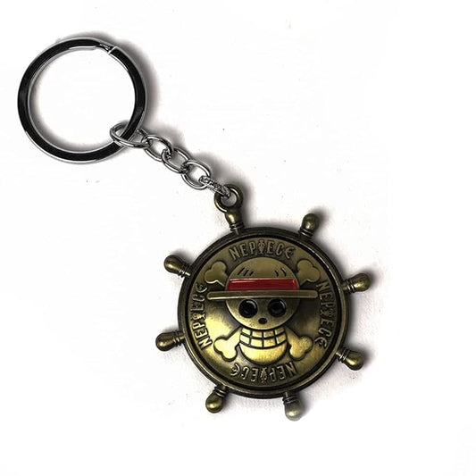 Silver Rotating Anime Metal Keychain – Perfect for Cars & Bikes