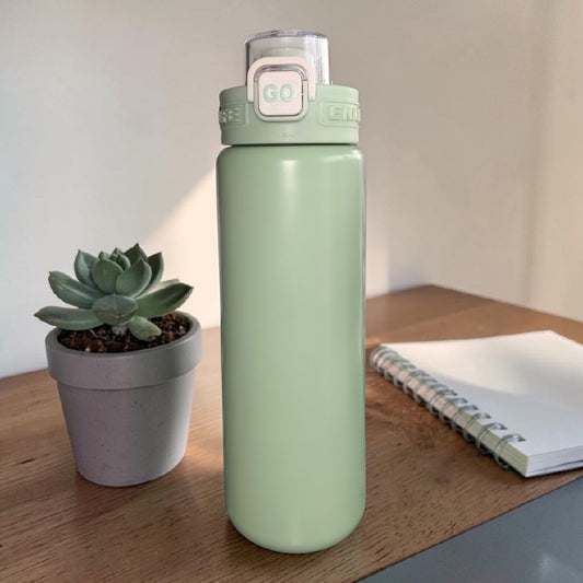 Minimalist Sage Insulated Water Bottle – Leakproof Stainless Steel Travel Flask