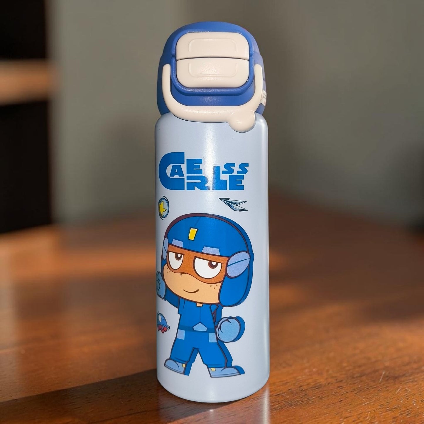 Careless Kids Insulated Water Bottle – Cute Cartoon Leakproof School Flask- 650 ML