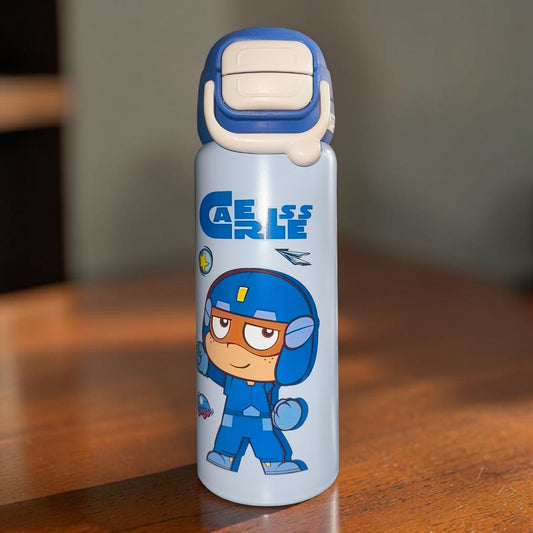 Careless Kids Insulated Water Bottle – Cute Cartoon Leakproof School Flask- 650 ML