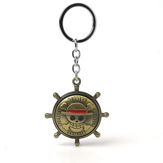 Silver Rotating Anime Metal Keychain – Perfect for Cars & Bikes