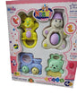 Musical Rattle & Teether Toy Set – Pack of 4 Preschool Toys for Kids (Multicolor)