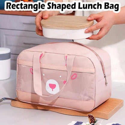 Lunch Bag – Rectangle Shaped Multi-Purpose Insulated Travel Lunch Bag for Office, Lunch Box Carrying Bag for Women/Men/Tiffin/Storage Bag for Lunch Box, Tiffin Bag (Peach)