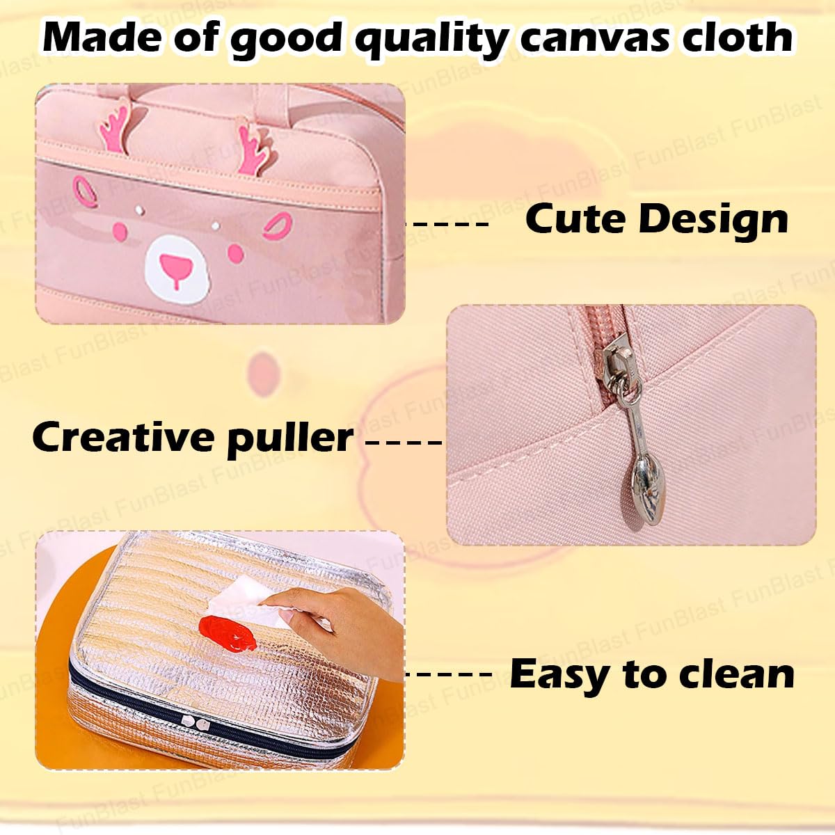 Lunch Bag – Rectangle Shaped Multi-Purpose Insulated Travel Lunch Bag for Office, Lunch Box Carrying Bag for Women/Men/Tiffin/Storage Bag for Lunch Box, Tiffin Bag (Peach)