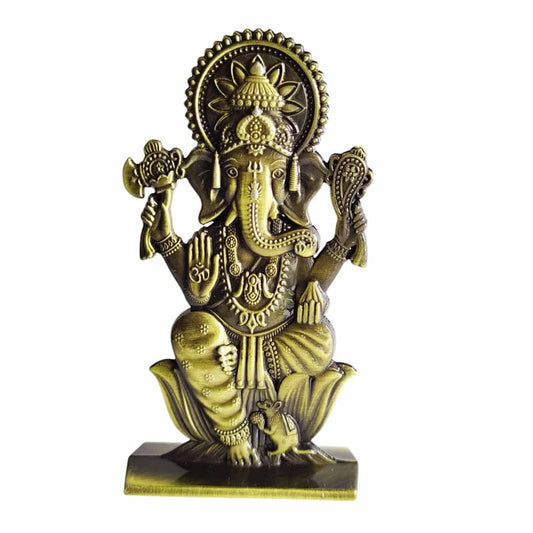 Ganesha Idol Lord Ganesh Ji Statue Ganpati Bappa Blessing Murti God Vinayak Figurine Sculpture for Diwali Puja Gifting Home Entrance, Bronze