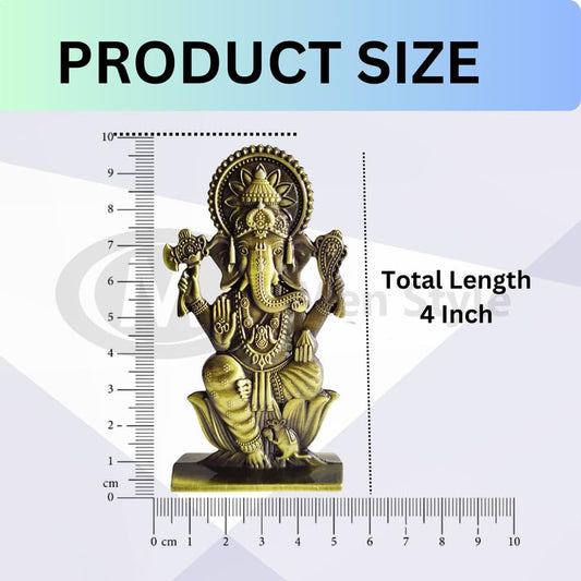 Ganesha Idol Lord Ganesh Ji Statue Ganpati Bappa Blessing Murti God Vinayak Figurine Sculpture for Diwali Puja Gifting Home Entrance, Bronze