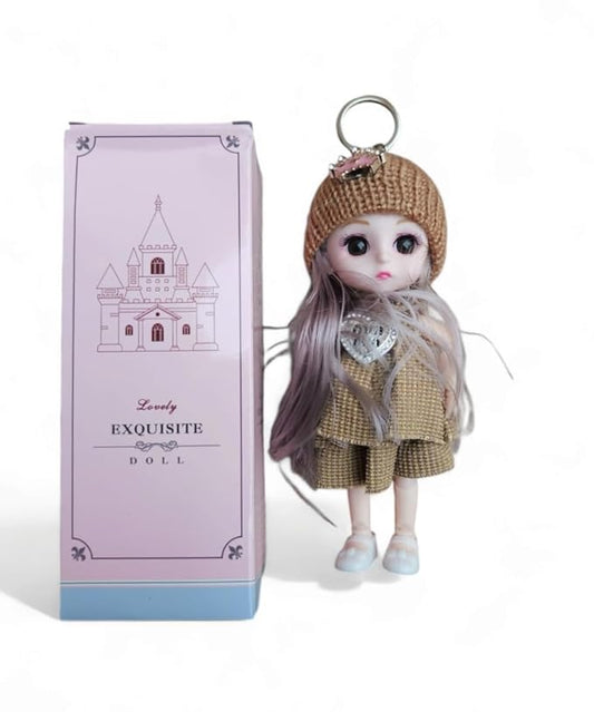 Beautiful Decorative Foldable Baby Doll | Wearing Cap | Long Hair | Looks Like Real (Brown)