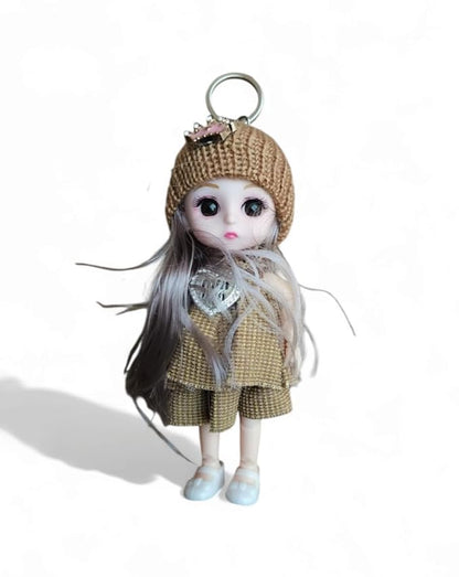 Beautiful Decorative Foldable Baby Doll | Wearing Cap | Long Hair | Looks Like Real (Brown)