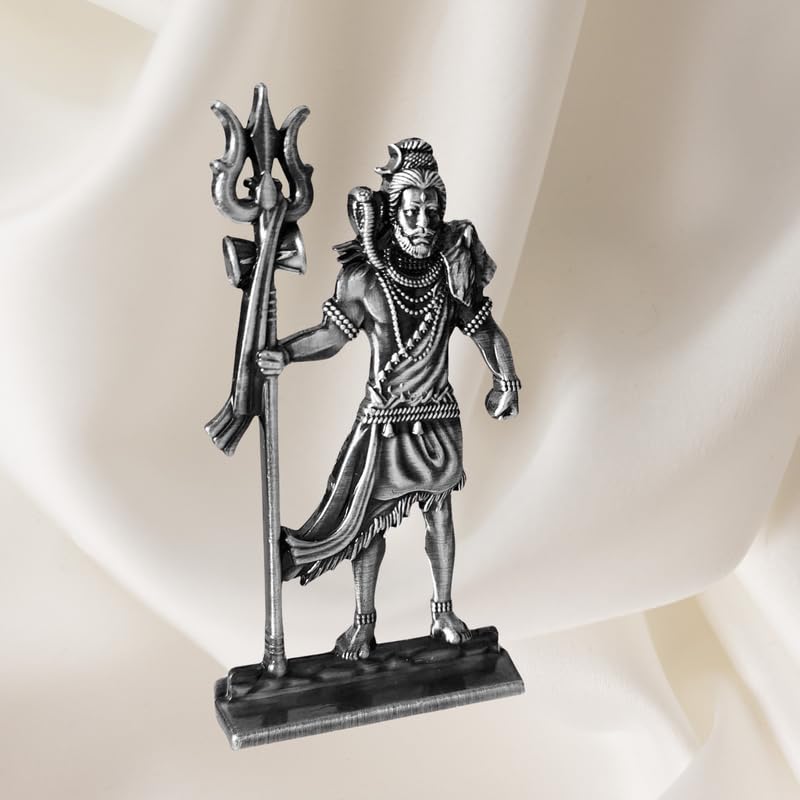 Lord Shiva Statue for Car Dashbor OM Murti Shiva Bole Baba Mahakal Golden Statue for Car Dashboard Sculpture for Car Dashboards Home, Office, Bedroom, Living Room, Grey NewCarDash41