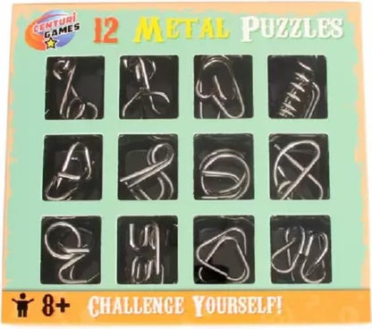 Stainless Steel Metal Puzzle Set of 12 Puzzles (12 Pieces)