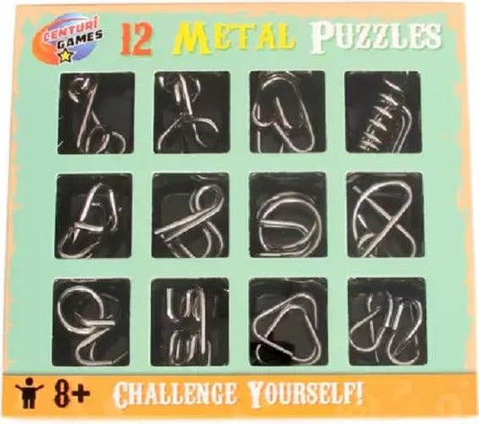 Stainless Steel Metal Puzzle Set of 12 Puzzles (12 Pieces)