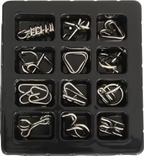 Stainless Steel Metal Puzzle Set of 12 Puzzles (12 Pieces)