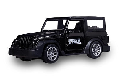 Diecast 1:36 Thar Toy Car Metal Body Openable Doors, Bonnet & Boot Pull-Back Action for Kids Diecast Model with Light Music Black
